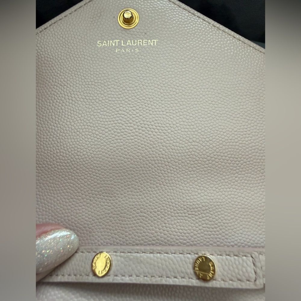 Yves Saint Laurent Cassandre Monogram Bag Blush Pink with Gold wallet on chain - Picture 9 of 14